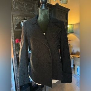 Michael Kors Black Filigree Waist Jacket Size 2
